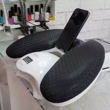 Apoio de Braço Delta Pro c/ Suporte de Celular Integrado Metal Ajustável 360° + Apoio de Cotovelo.