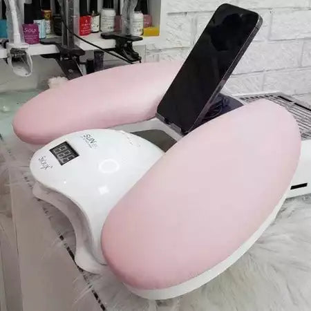 Apoio de Braço Delta Pro c/ Suporte de Celular Integrado Metal Ajustável 360° + Apoio de Cotovelo.