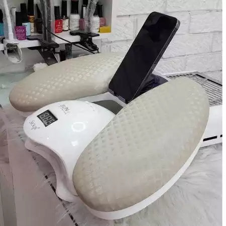 Apoio de Braço Delta Pro c/ Suporte de Celular Integrado Metal Ajustável 360° + Apoio de Cotovelo.